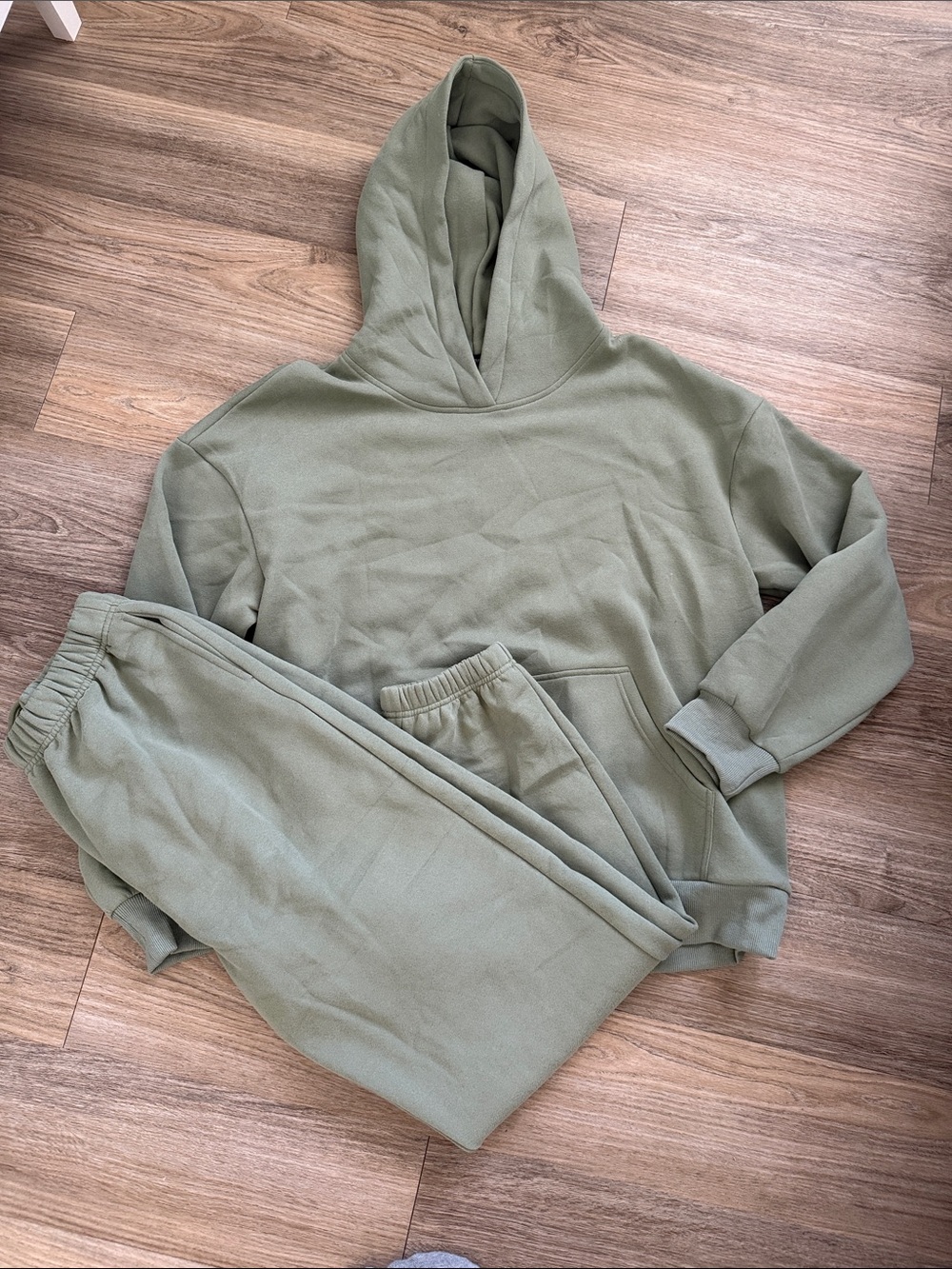 Olive Green Hoodie & Sweatpants Set